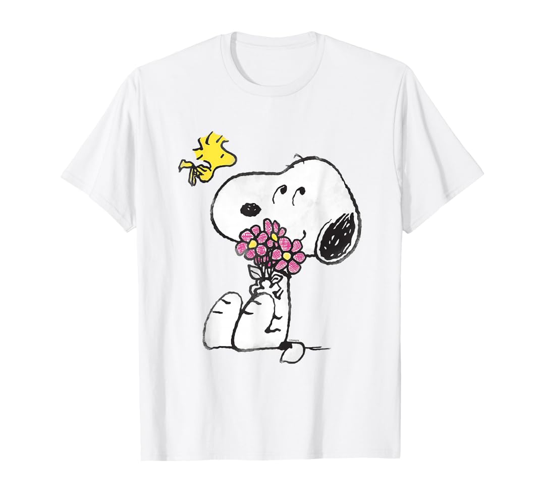 MARIE コラボT SNOOPY Amazon.com: Peanuts Snoopy mother's love flowers T-Shirt